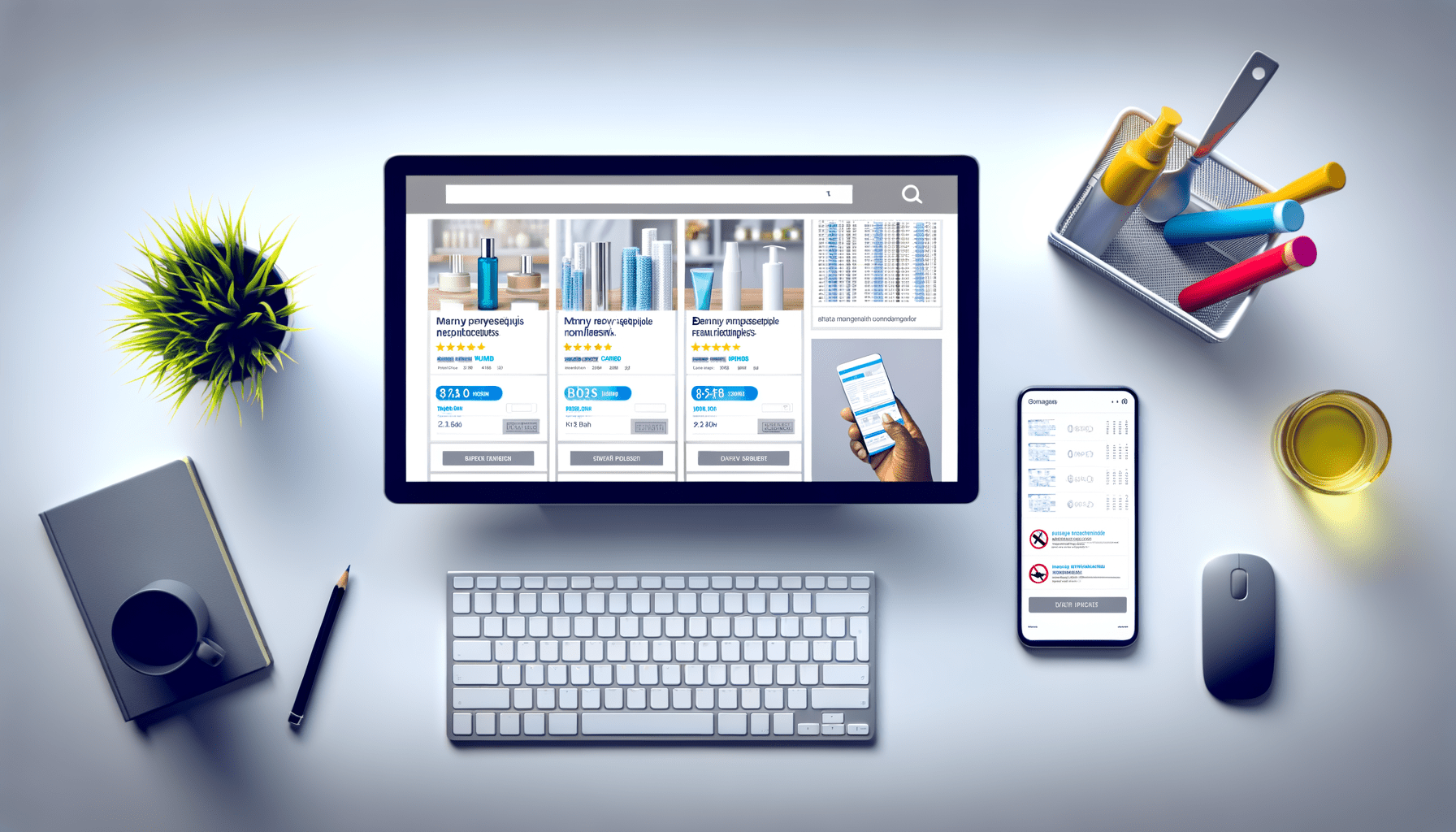 Consumatrice confronta online recensioni di crema viso e solare tra molte opinioni sospette e poche recensioni verificate